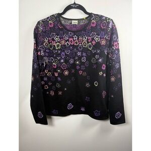 LUCIA | Vintage 90s Floral Metallic Wool Blend Sweater Size 10